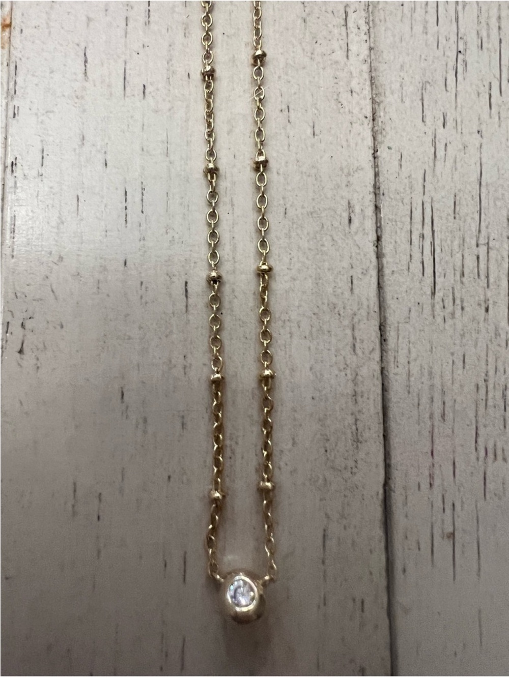 Kendra Scott Gold Tone Station Chain with Solitaire Pendant Necklace